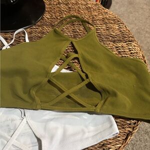 FP 3 Intimates Pieces - Olive Green White & Black.